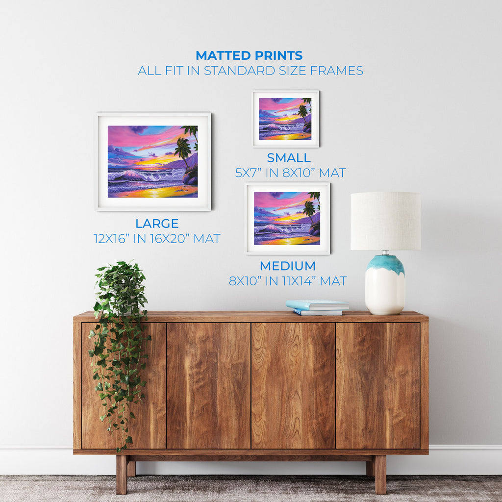 Pink Pacific Sunset – Coastal Matted Art Print