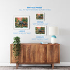The Water's Fine – Black Bears Matted Art Print