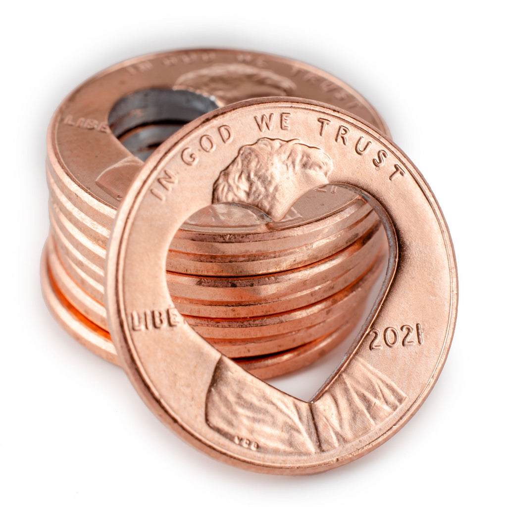 Shiny Heart Pennies from Heaven – Perfectly Cut Heart Pennies