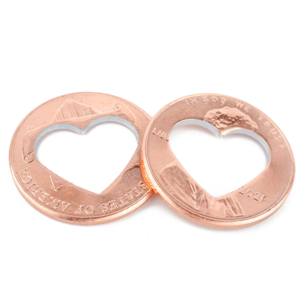Shiny Heart Pennies from Heaven – Perfectly Cut Heart Pennies