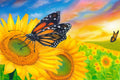 Sunflower Dreams – Butterfly Matted Art Print