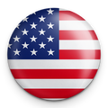"American Flag II" - 1" Round Pinback Button