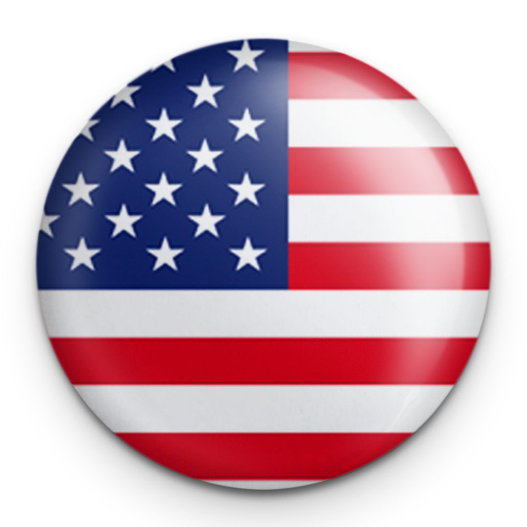 "American Flag II" - 1" Round Pinback Button