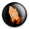 "Praying Hands on Black" - 1" Round Pinback Button
