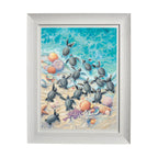 Green Turtle Hatchlings – Framed Coastal Wall Art by Sherry Vintson
