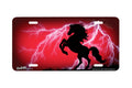 "Lightning Horse on Red" - Decorative License Plate