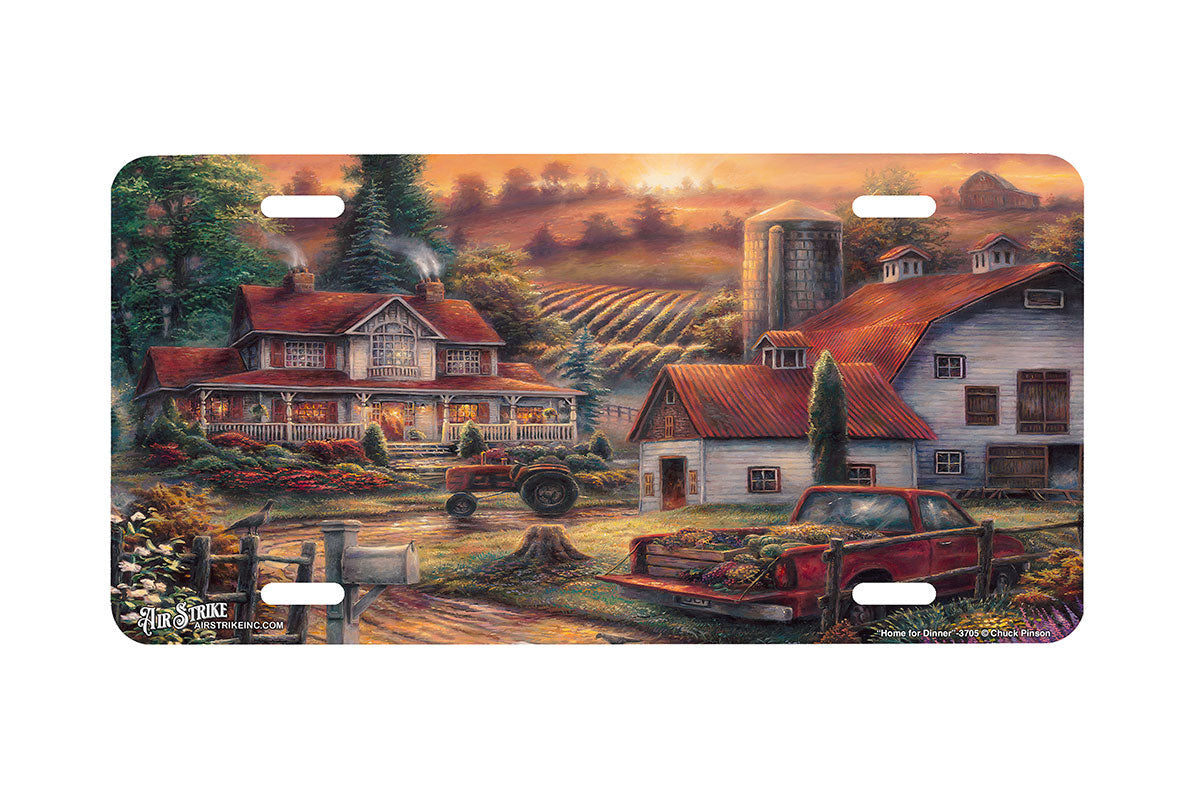 "Home For Dinner" - Decorative License Plate