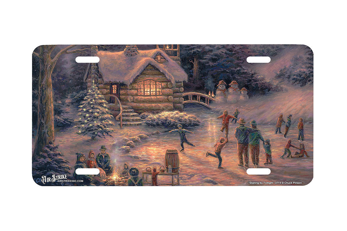 "Skating By Twilight" - Decorative License Plate