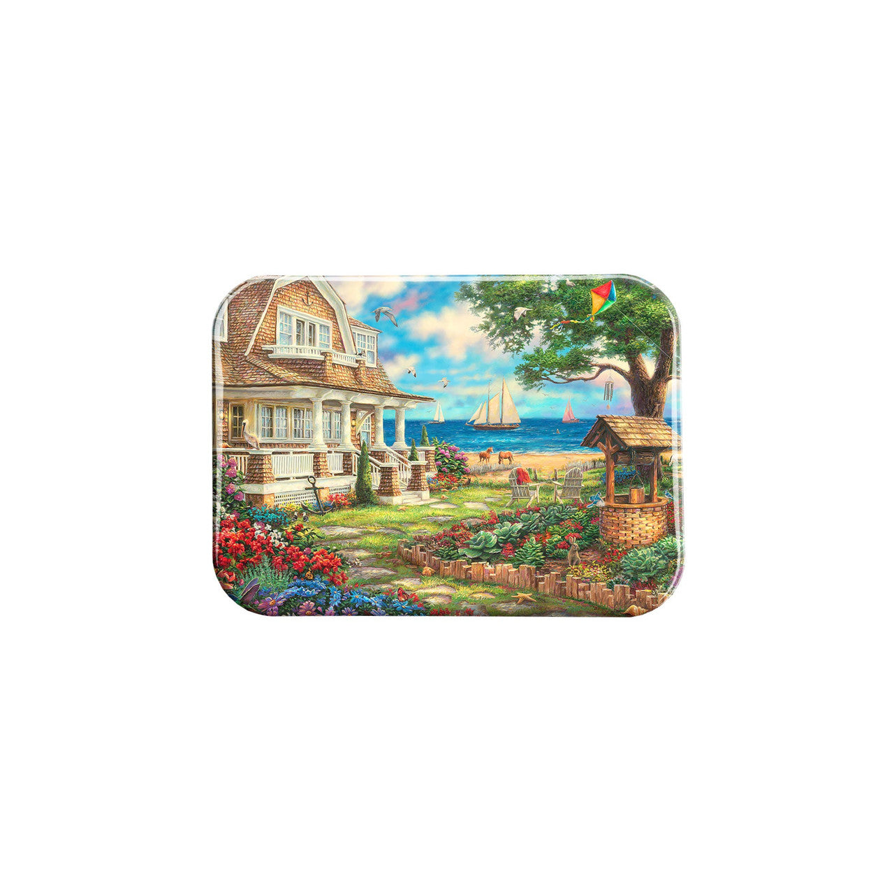 "Sea Garden Cottage" - 2.5" X 3.5" Rectangle Fridge Magnets