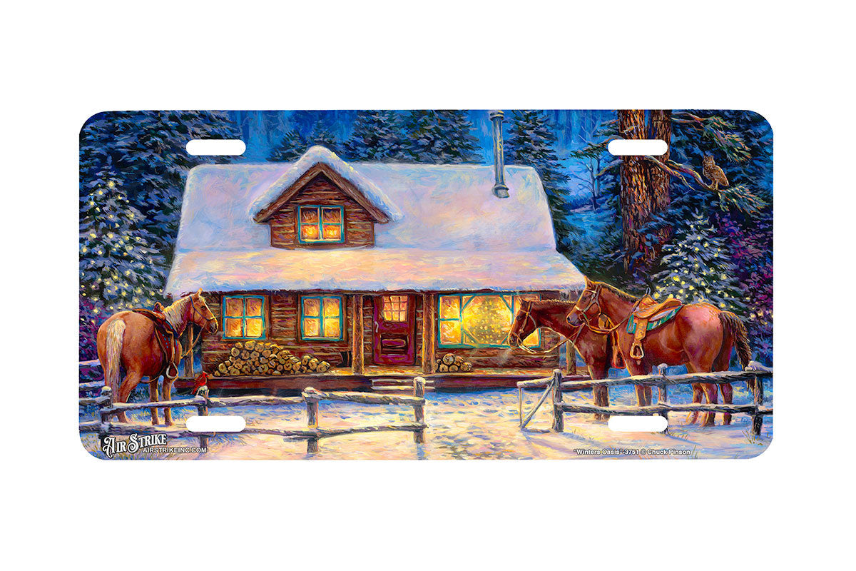 "Winters Oasis" - Decorative License Plate