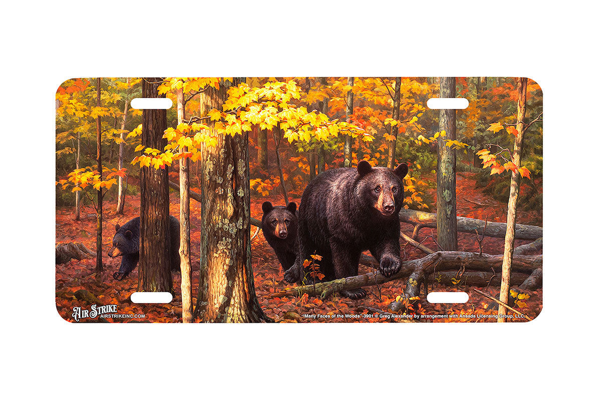 "Many Faces of the Woods" - Decorative License Plate
