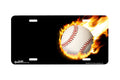 "Baseball on Fire" - Decorative License Plate