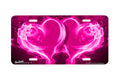 "Pink Hearts on Fire" - Decorative License Plate