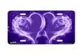 "Purple Hearts on Fire" - Decorative License Plate