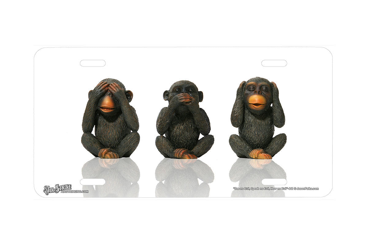 "See no Evil Speak no Evil Hear no Evil" - Decorative License Plate