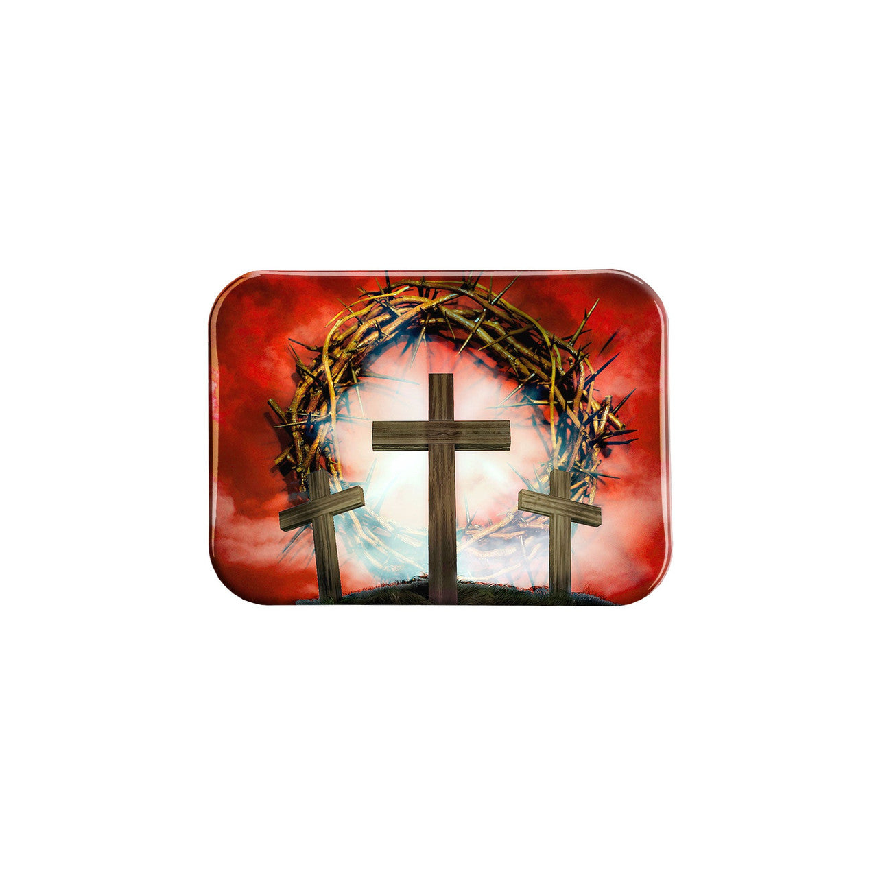 "Three Cross Crown of Thorns" - 2.5" X 3.5" Rectangle Fridge Magnets