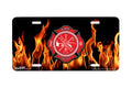 "Firefighter Emblem in Fire" - Decorative License Plate