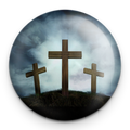 "Three Crosses" - 1" Round Pinback Button