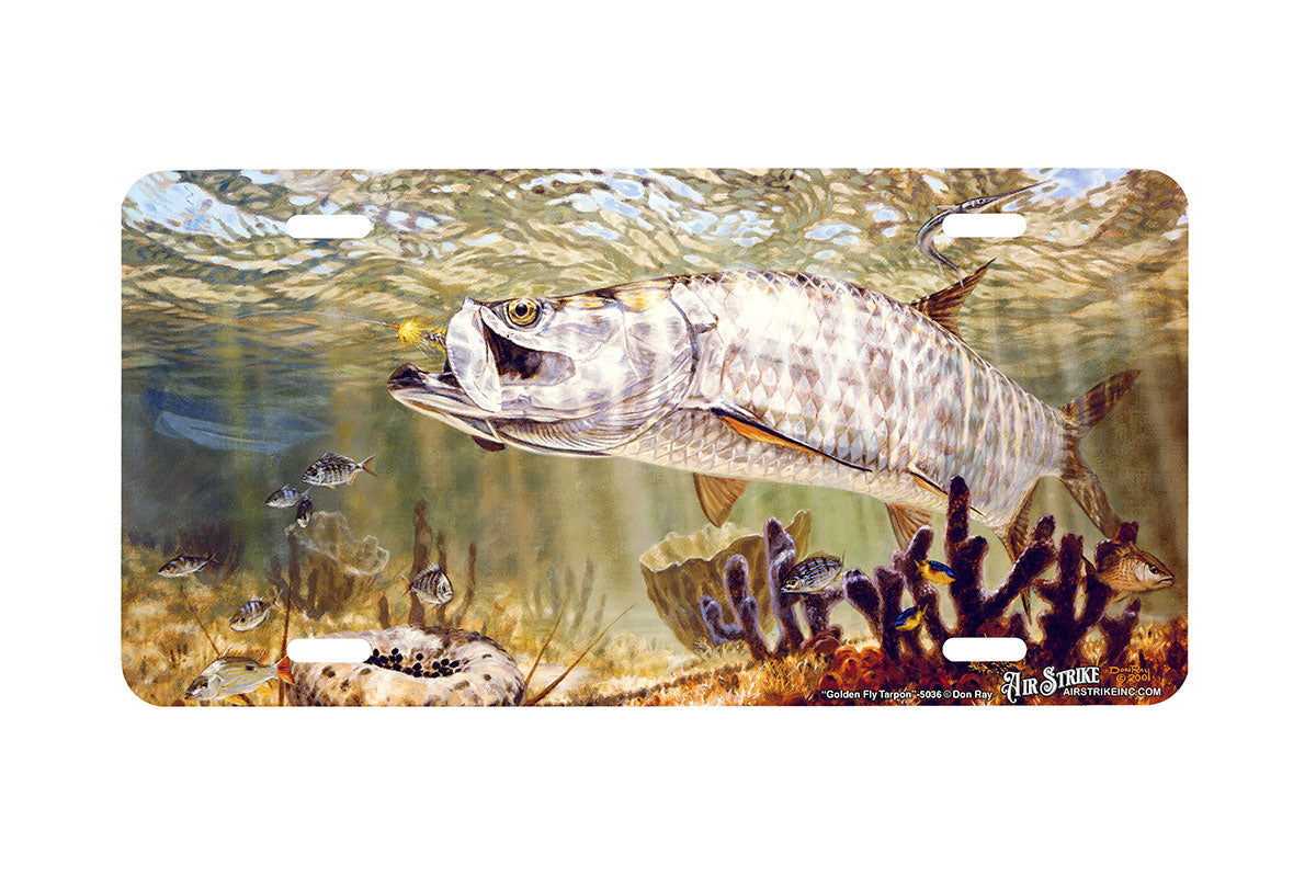 "Golden Fly Tarpon" - Decorative License Plate