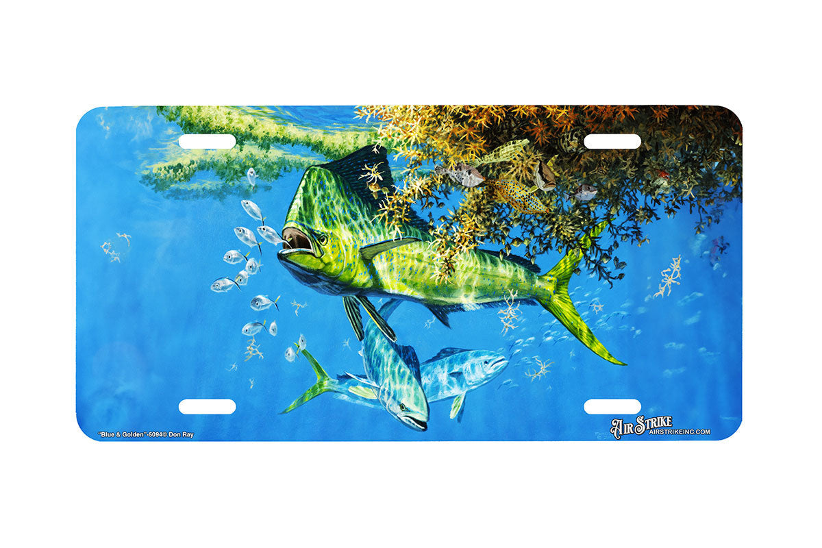 "Blue Golden" - Decorative License Plate