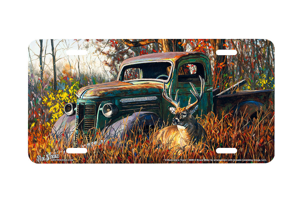 "A Buck and a Truck" - Decorative License Plate