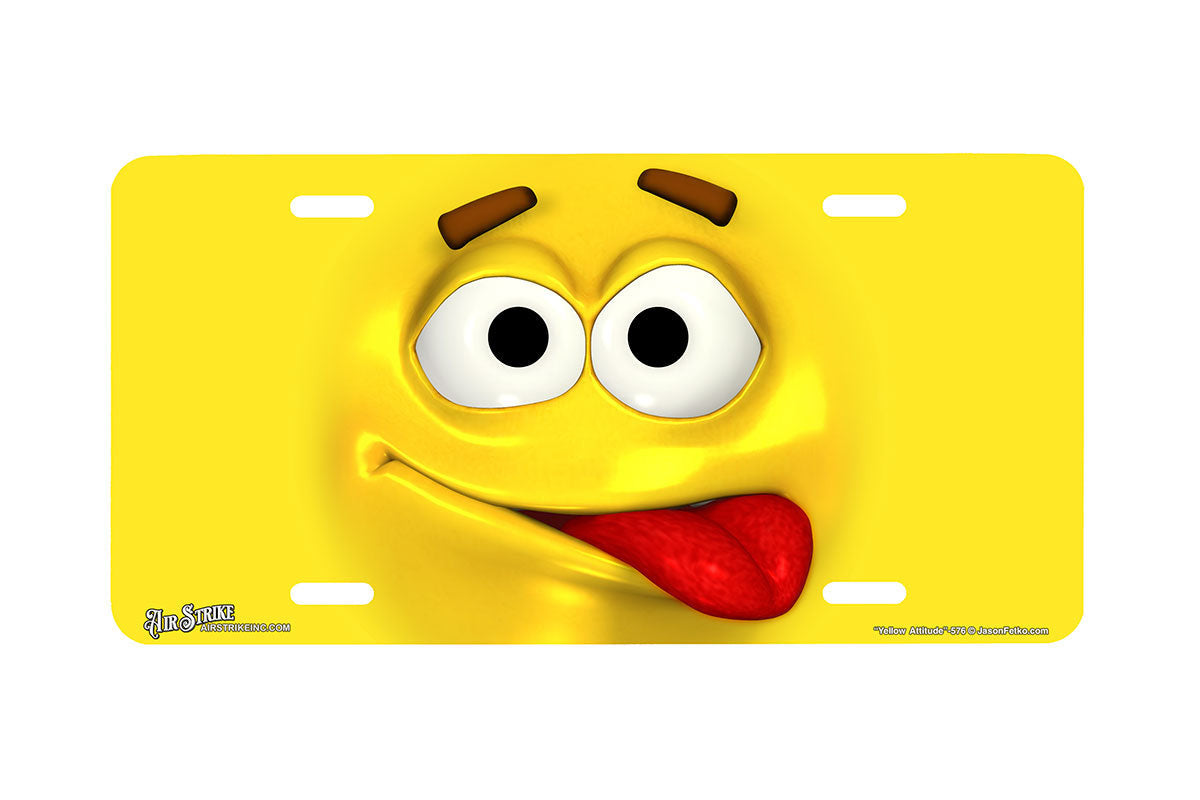 "Yellow Attitude" - Decorative License Plate