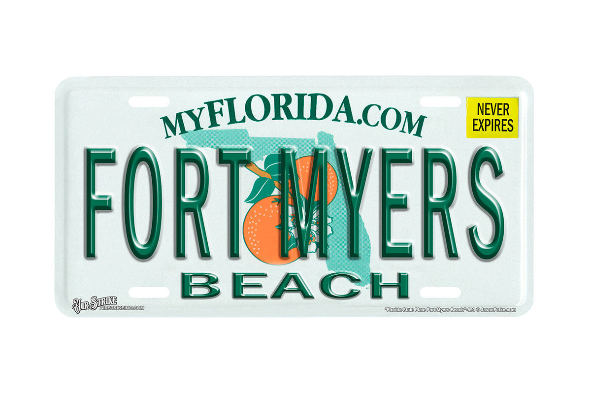 "Florida State Fort Myers Beach" - Decorative License Plate