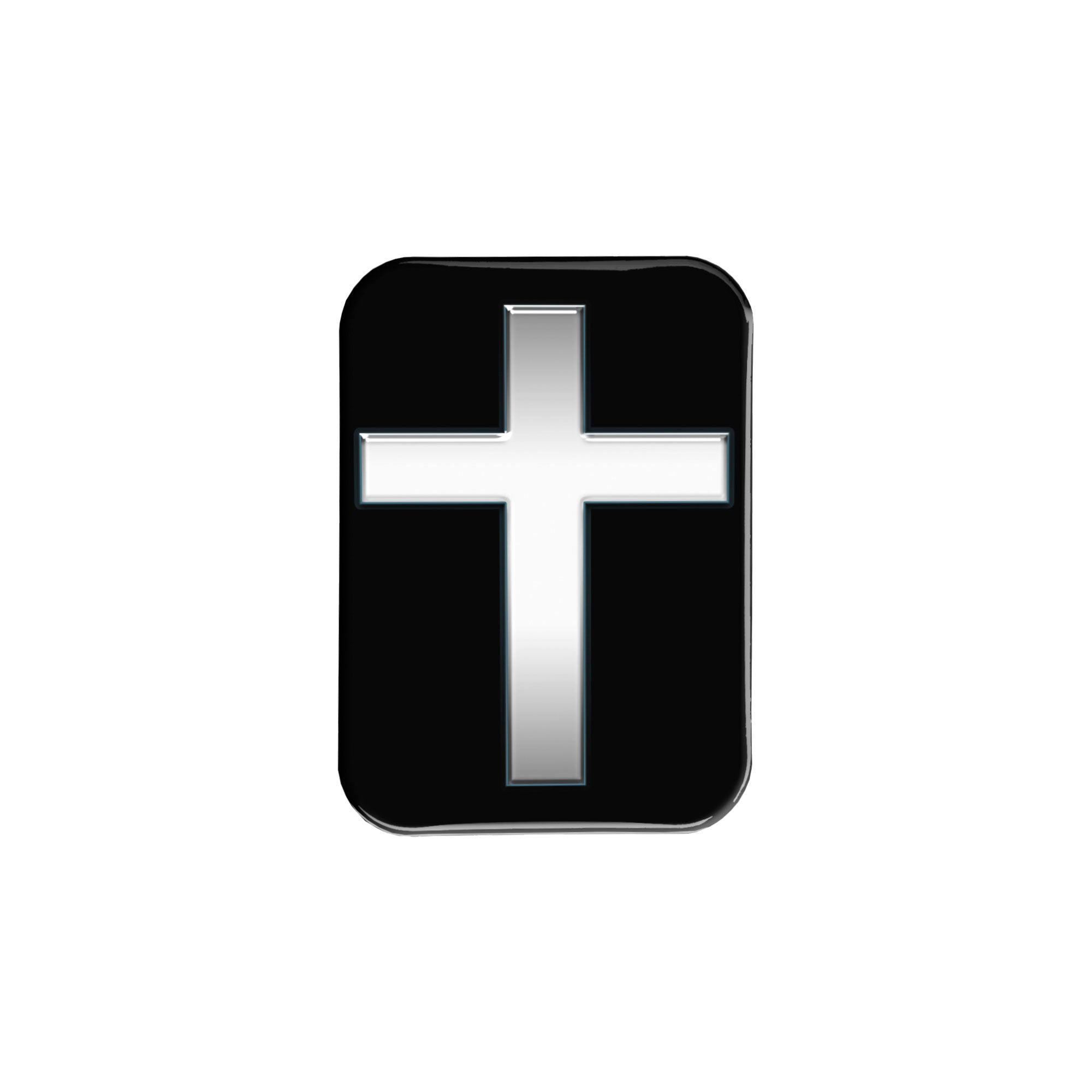 "Cross in Silver" - 2.5" X 3.5" Rectangle Fridge Magnets