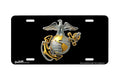 "Marine Corps Emblem on Black" - Decorative License Plate