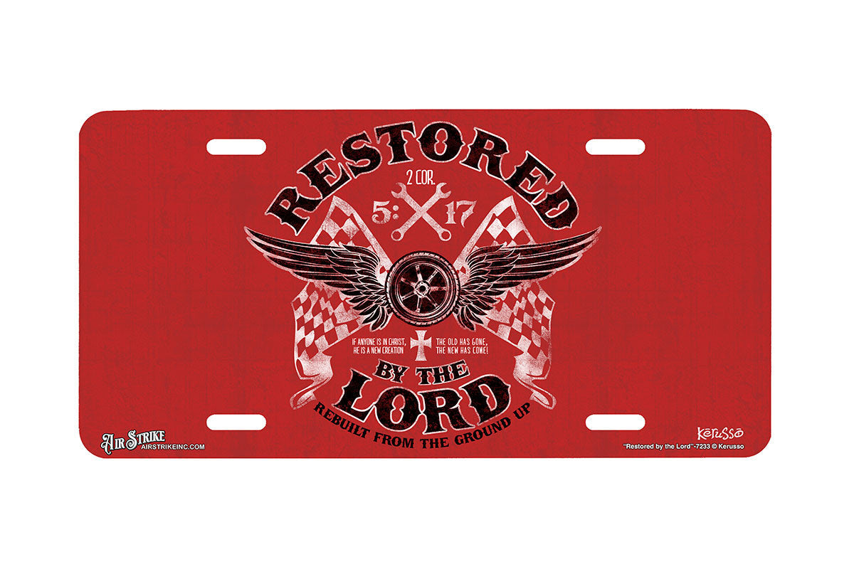 "Restored by the Lord" - Decorative License Plate