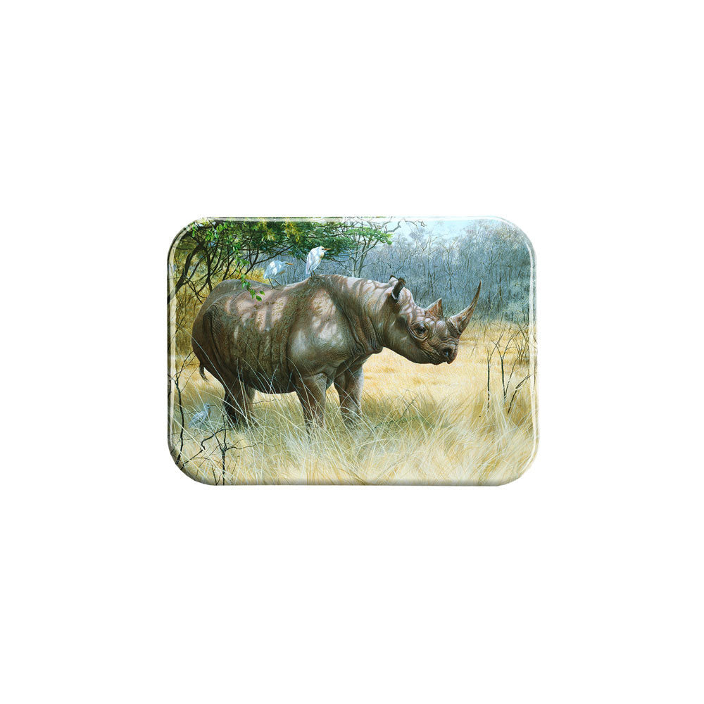 "Black Rhino Standing" - 2.5" X 3.5" Rectangle Fridge Magnets