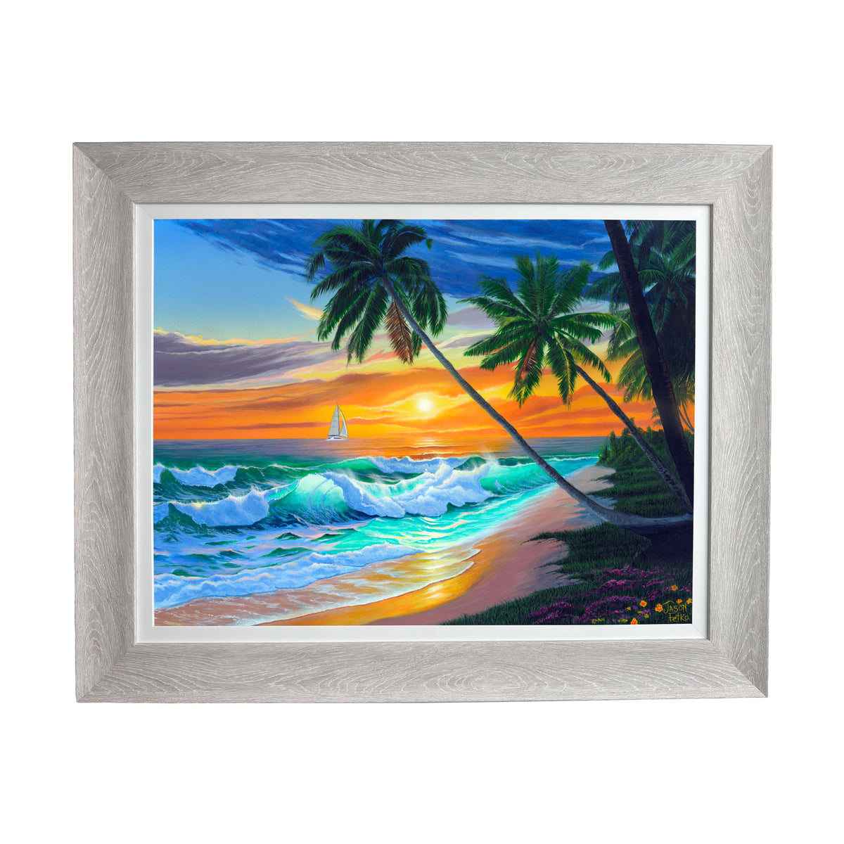 Emerald Seas – Large Framed Coastal Wall Art