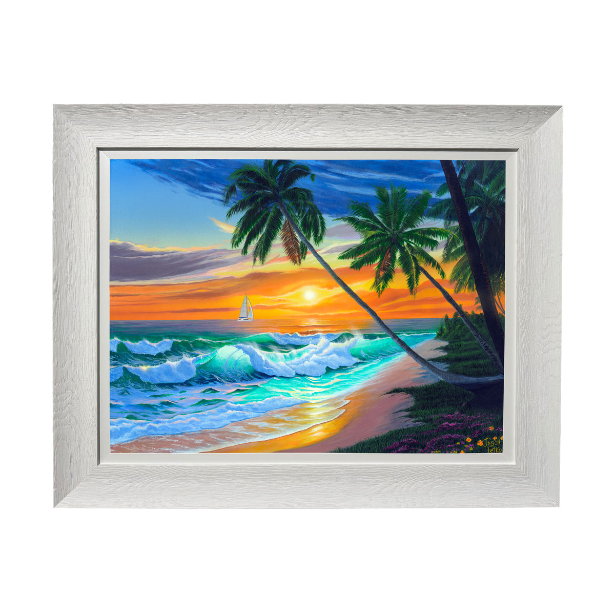 Emerald Seas – Large Framed Coastal Wall Art