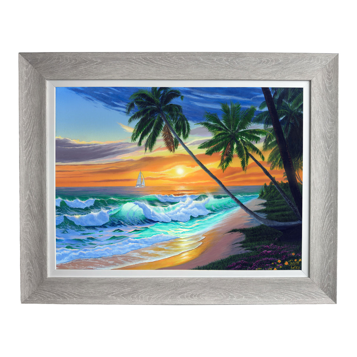 Emerald Seas – Large Framed Coastal Wall Art
