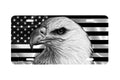 "Bald Eagle on Black Flag" - Decorative License Plate
