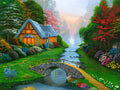 Springtime Cottage – Landscape Matted Art Print