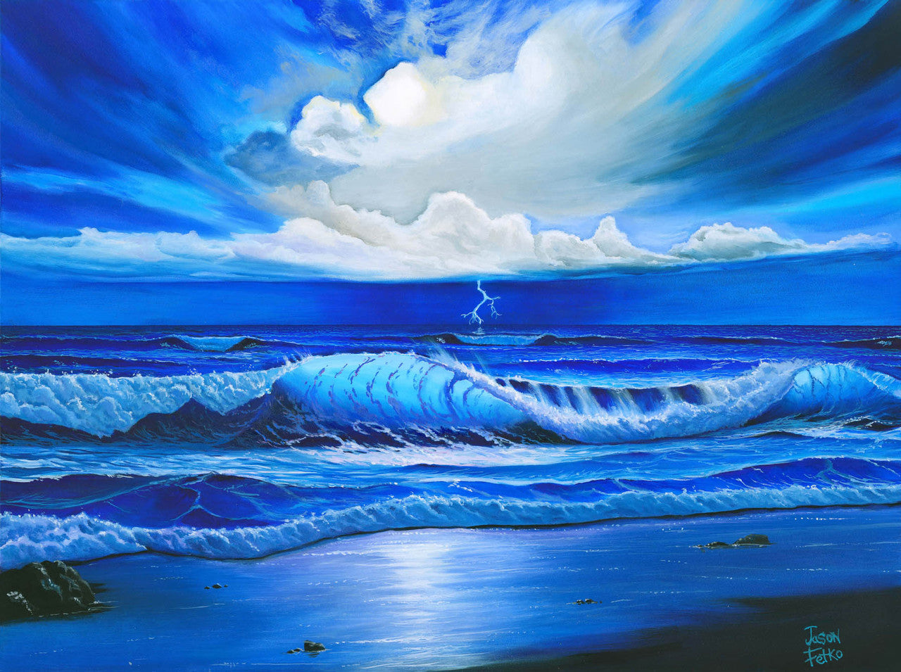 Blue Thunder – Coastal Matted Art Print