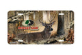 "Break Up Infinity Ringer and Deer Bedded Down" - Decorative License Plate