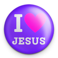 "I heart Jesus" - 1" Round Pinback Button
