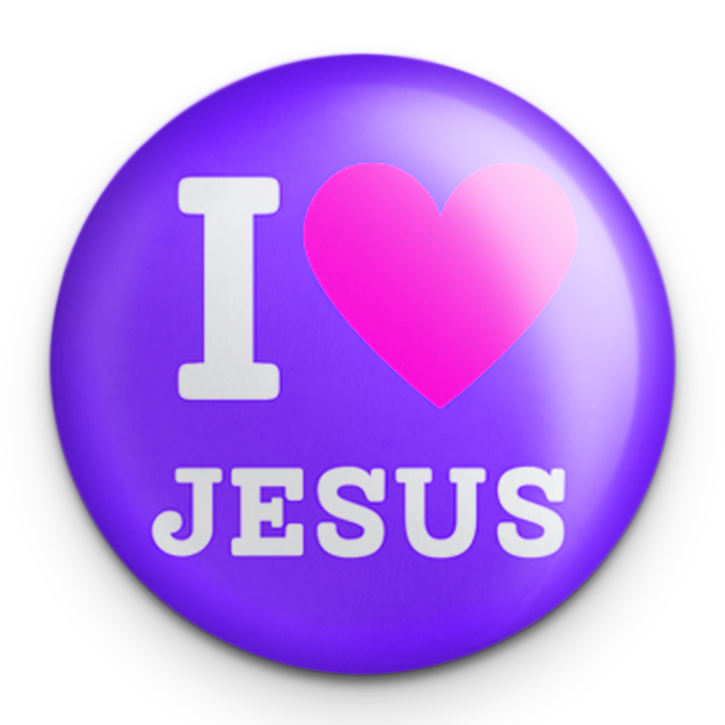 "I heart Jesus" - 1" Round Pinback Button