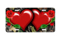 "Red Rose Hearts on Break Up Camo" - Decorative License Plate
