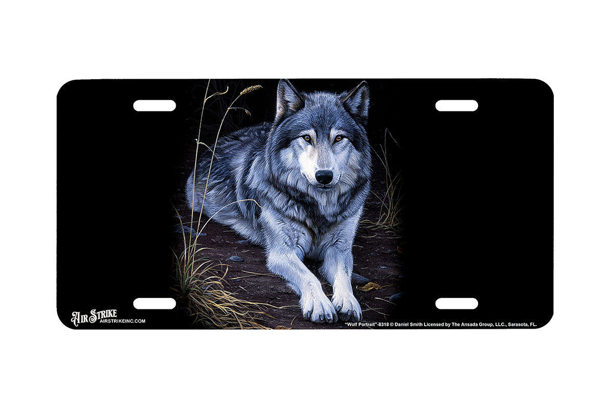 "Wolf Portrait" - Decorative License Plate