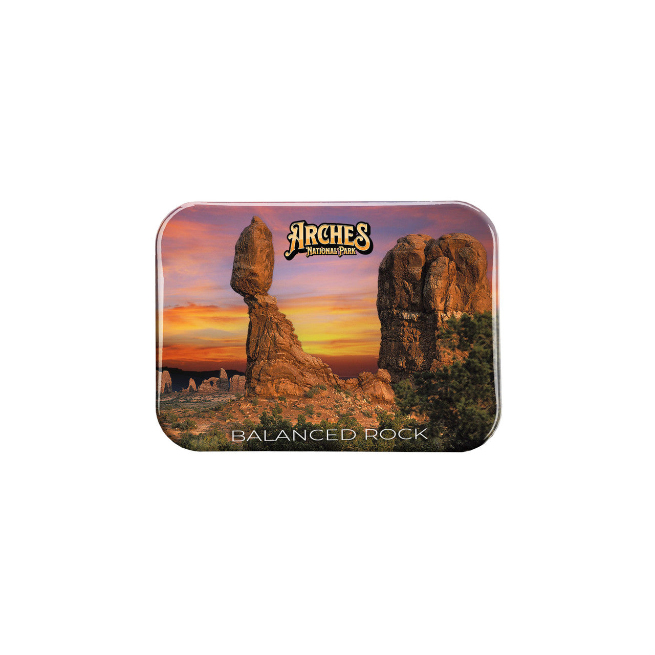 Arches Balanced Rock Storm Clouds – 2.5" x 3.5" Rectangle Fridge Magnet
