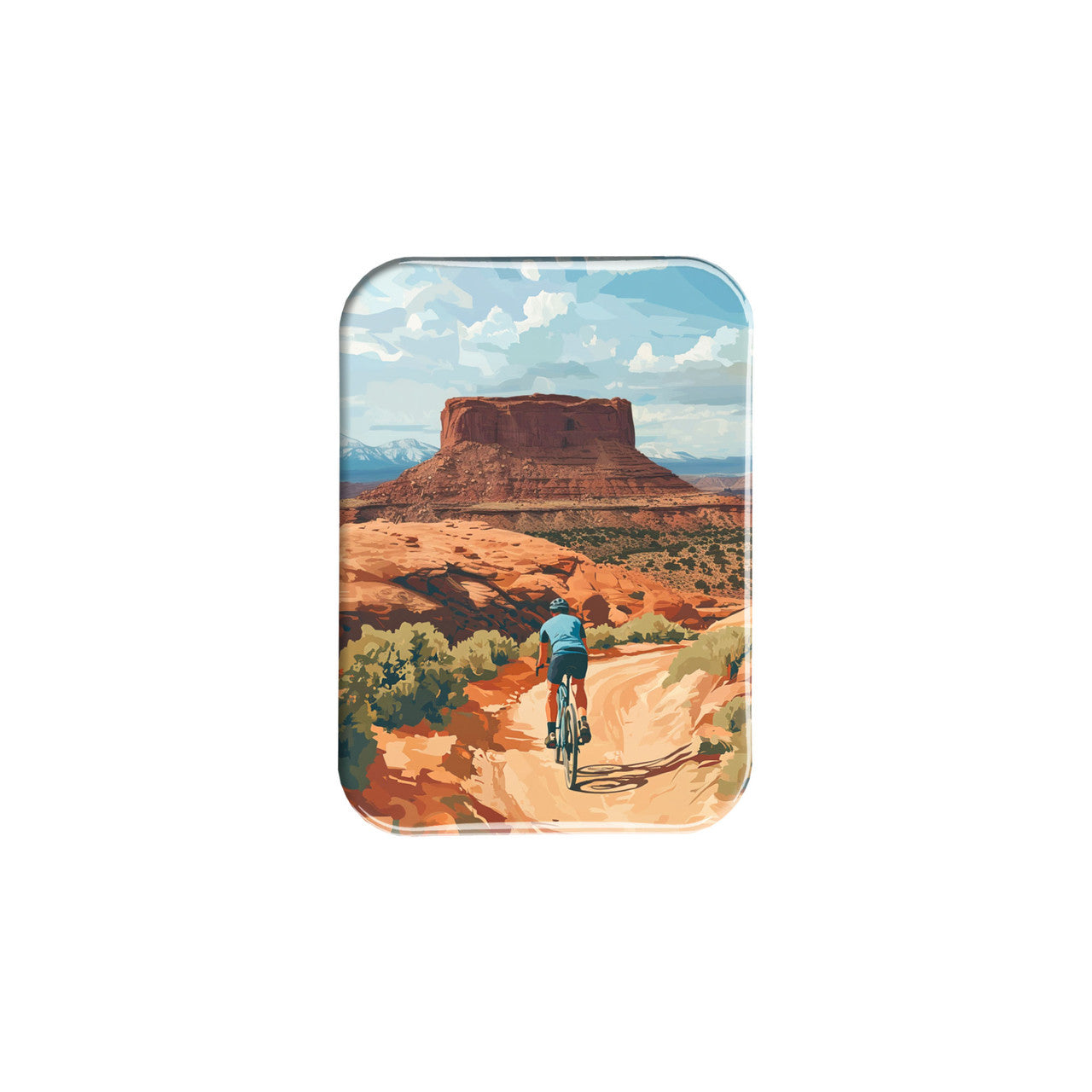Slickrock Mountain Biking – 2.5" x 3.5" Rectangle Fridge Magnet