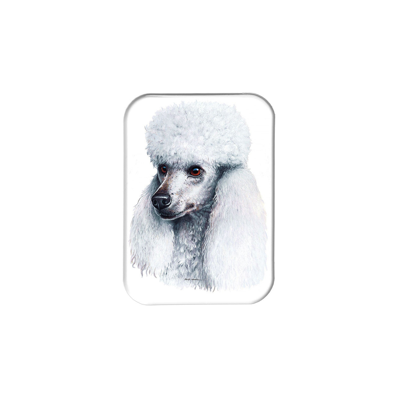 "White Poodle" - 2.5" X 3.5" Rectangle Fridge Magnets