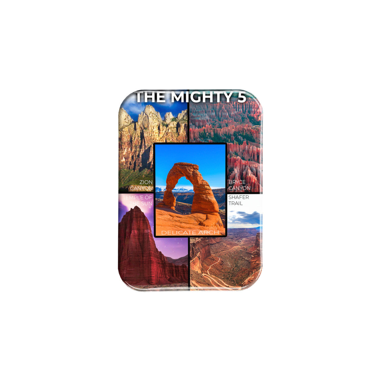 The Mighty Five Utah National Parks – 2.5" x 3.5" Rectangle Fridge Magnet