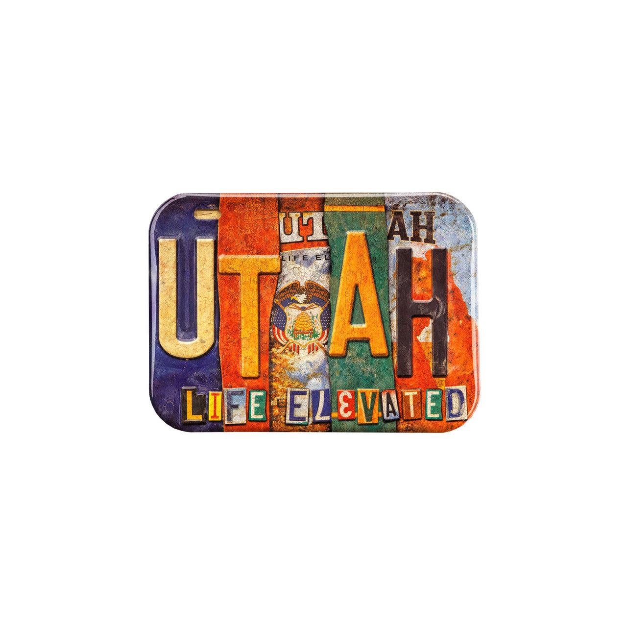 Utah Life Elevated License Plate Collage Magnet – 2.5" x 3.5" Rectangle Fridge Magnet