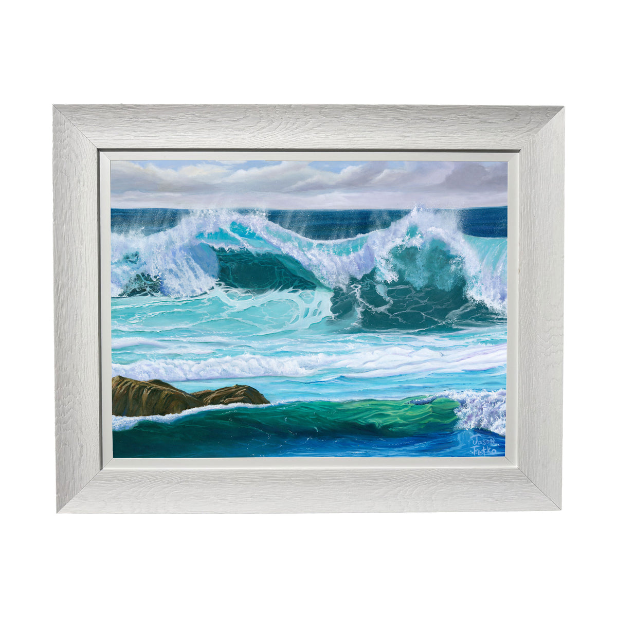 White Wash Wave – Large Framed Coastal Wall Art