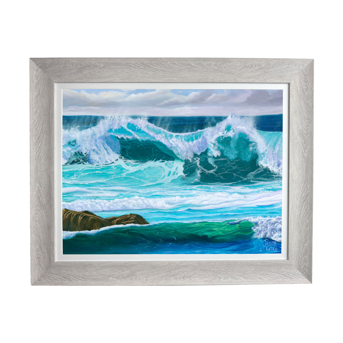 White Wash Wave – Large Framed Coastal Wall Art