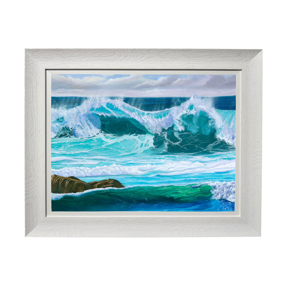 White Wash Wave – Large Framed Coastal Wall Art